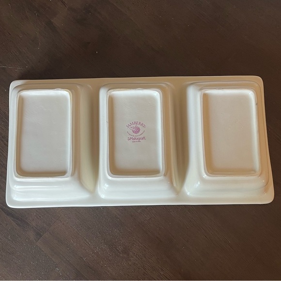 Pfaltzgraff Jamberry Basketweave 14” rectangular 3-part divided Dish - Picture 3 of 9